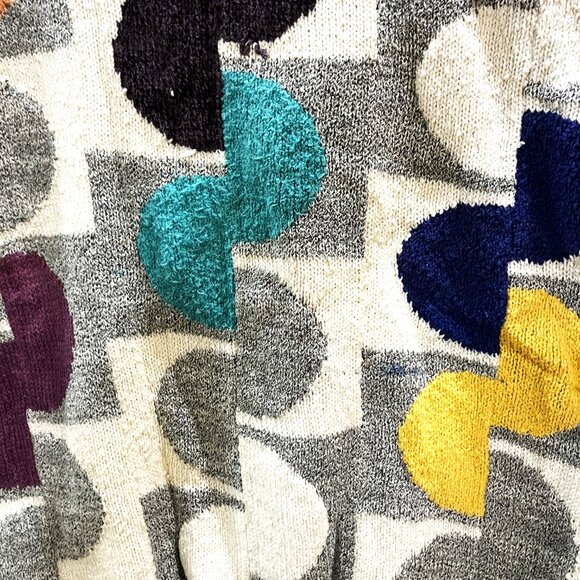 Vintage Marienbad 90s Geometric Knit Sweater – Avant-Garde Retro Chic - Picture 4 of 5